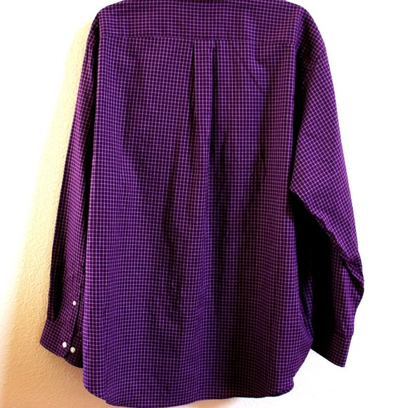 Roundtree & Yorke Purple Check Button Down Shirt - Picture 6 of 9